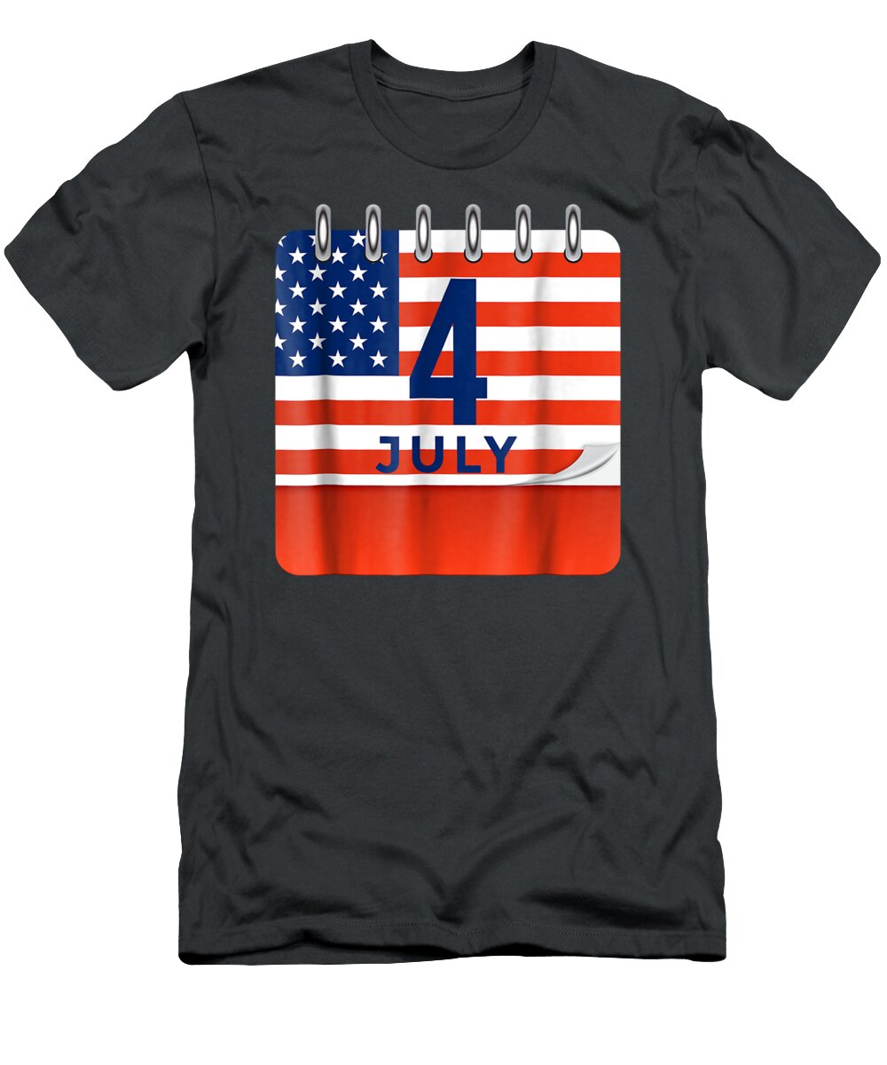 4th of July Calendar Independence Day Firework Day Independence Day Hewiey Breia T-Shirt