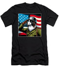 4th of July US Flag Salute Border Collie Dog Yah Lishr T-Shirt