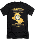 Army 1st Bn 7th Infantry Regt Cottonbailers Willing and Able Oif W Map X 300 Tom Adkins T-Shirt