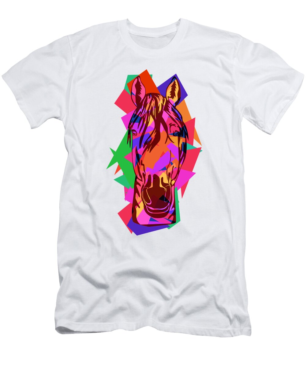 Colorful Horse Wpap Art Geometric Pop Art Toms Store T-Shirt