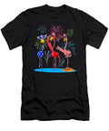 Funny Flamingos Party Flag with Glasses Firework Tinh Tran Le Thanh T-Shirt