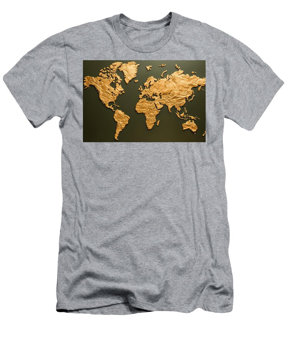 Gold Rush World Map Athena Mckinzie T-Shirt