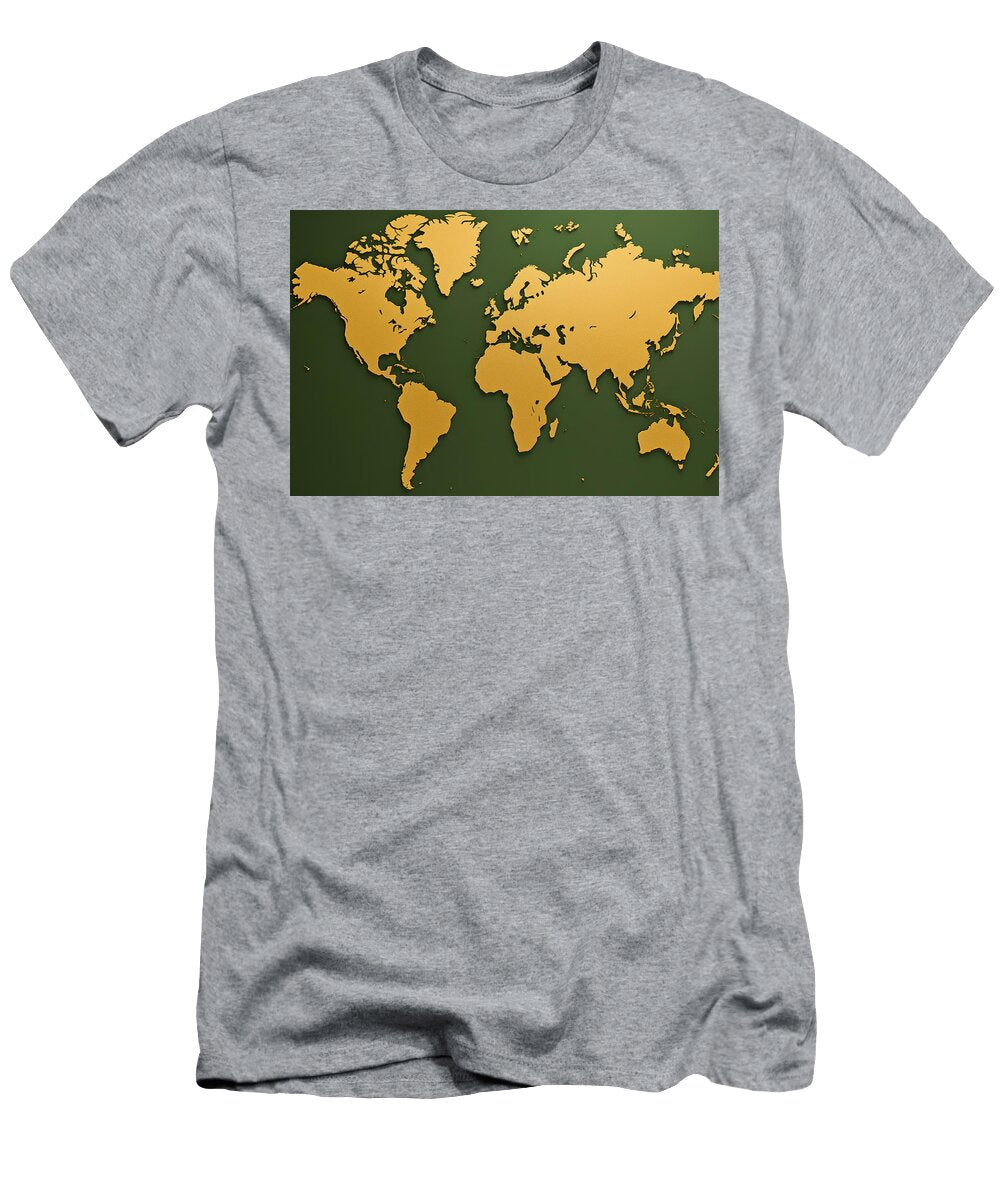 Gold Woirld Map 3 Athena Mckinzie T-Shirt