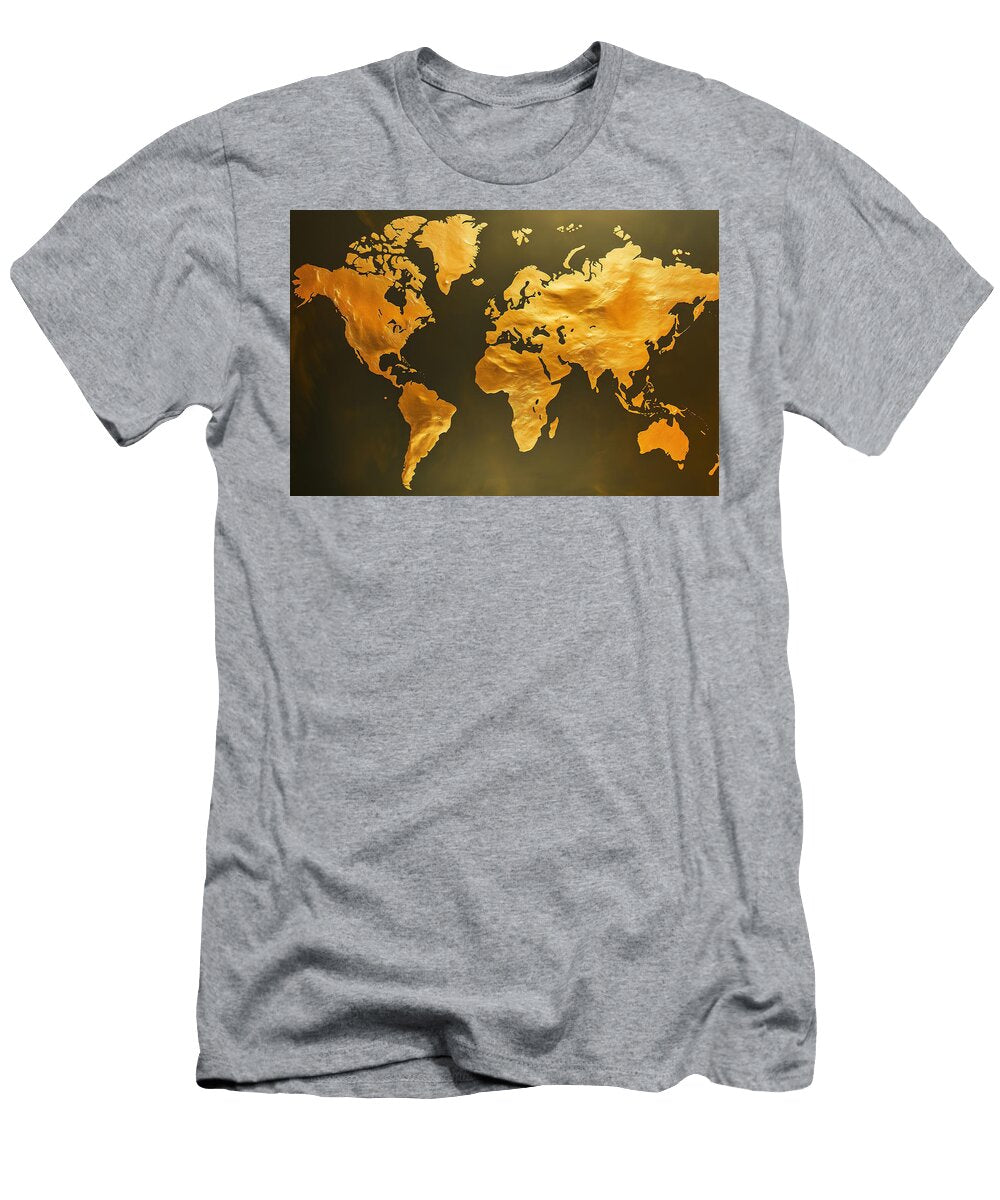 Gold World Map 2 Athena Mckinzie T-Shirt