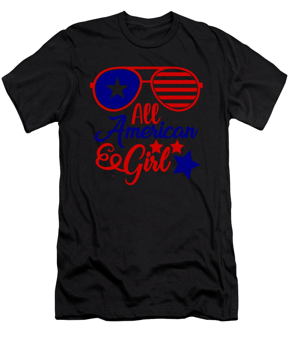 USA American Girl Sunglasses Stars Organicfoodempire T-Shirt
